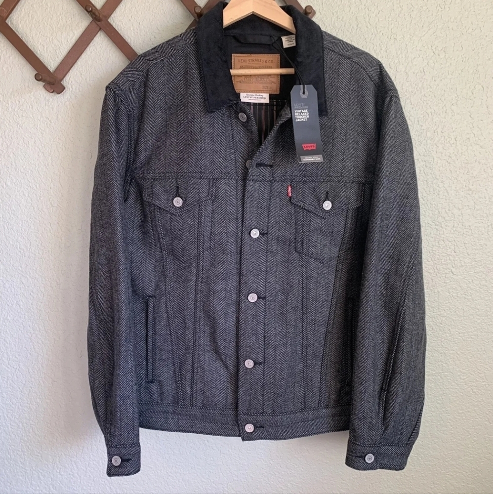 Levi's® PremiumHERRINGBONE LINED VINTAGE FIT TRUCKER JACKET